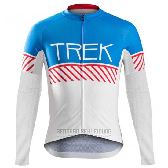 2016 Fahrradbekleidung Trek Bontrager Blau und Wei Trikot Langarm und Tragerhose